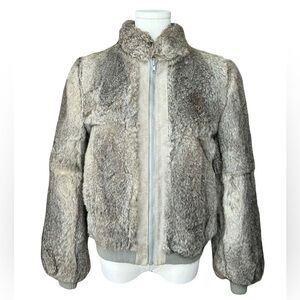 Vintage Genuine Rabbit Fur Bomber Jacket
